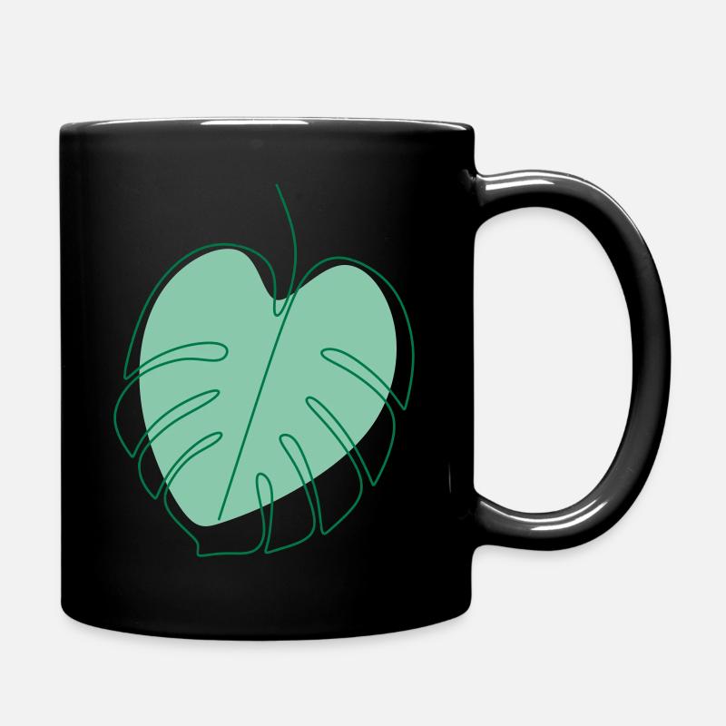 Monstera - Tasse einfarbig - Schwarz