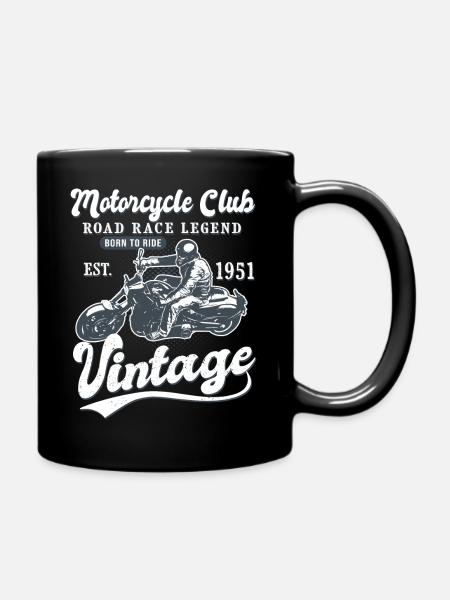 Motorrad Jahrgang 1951 Geburtstag Biker 71 Jahre - Tasse einfarbig - Schwarz