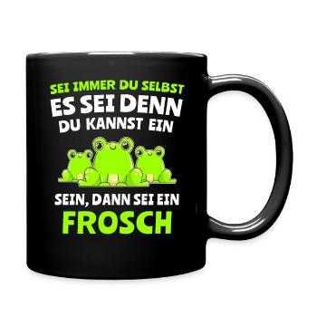 Frosch Laubfrosch Sprüche Frösche - Tasse einfarbig - Schwarz - Rechts