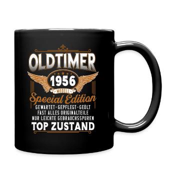 Oldtimer Baujahr 1956 Jahrgang Geburtstag Geschenk - Tasse einfarbig - Schwarz - Rechts