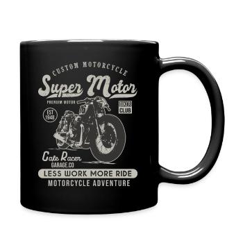 super motor racer motorcycle custom moto vintage - Mug uni - noir - Droite