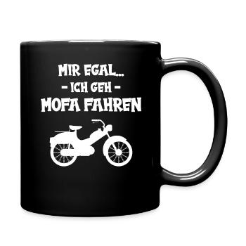 Mir egal Mofa fahren - Tasse einfarbig - Schwarz - Rechts