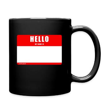 Hello my name is - Tasse einfarbig - Schwarz - Rechts