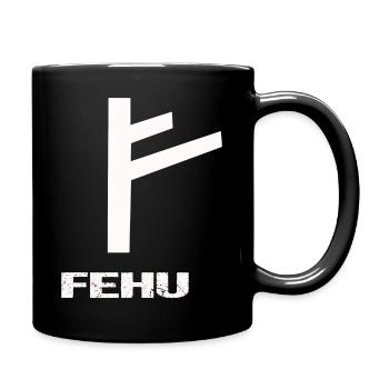Wikinger Rune Fehu - Tasse einfarbig - Schwarz - Rechts