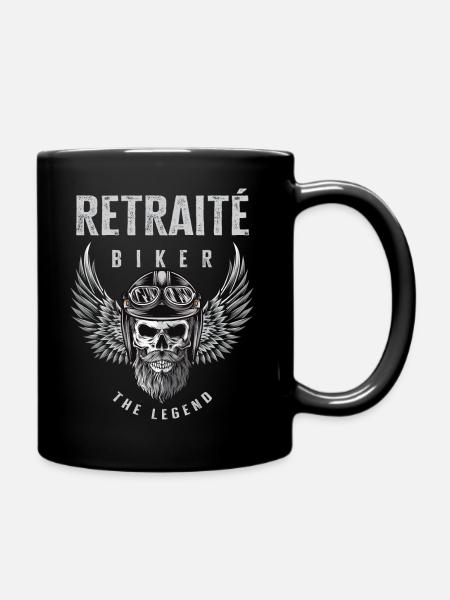 Retraité biker motard cadeau drôle moto retraite - Mug uni - noir