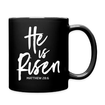 he is risen by csDesign - Tasse einfarbig - Schwarz - Rechts