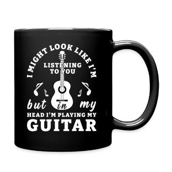 Gitarre, Gittaristen, Akustik Gitarre Bass Musiker - Tasse einfarbig - Schwarz - Rechts
