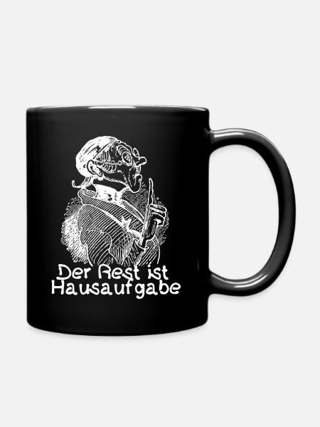 Der Rest ist Hausaufgabe | Busch Lehrer Lämpel - Tasse einfarbig - Schwarz