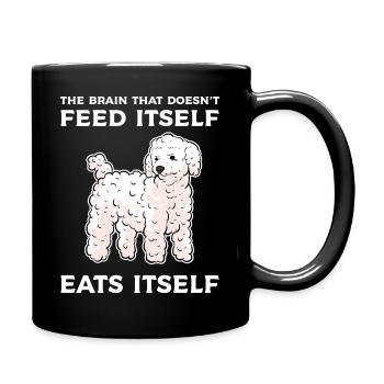 Pudel Hund Zwergpudel Toy Pudel Kleinpudel Welpe - Tasse einfarbig - Schwarz - Rechts