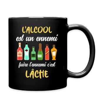 Alcool mon ennemi préféré idée cadeau drôle apéro - Mug uni - noir - Droite