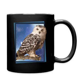 Snowy owl - Full Colour Mug - black - Right
