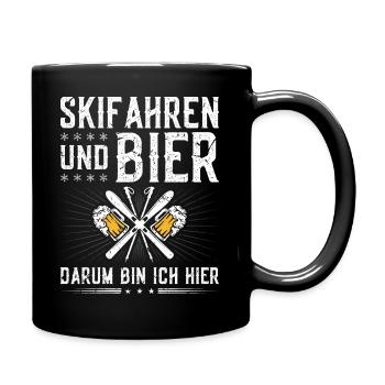 Apres Ski Spruch Witzig Skifahren Bier - Tasse einfarbig - Schwarz - Rechts