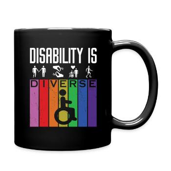 DISABILITY IS DIVERSE - Full Colour Mug - black - Right
