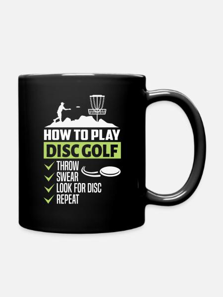 HOW TO PLAY DISC GOLF - Tasse einfarbig - Schwarz