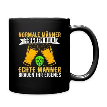 Bierbrauer Bierbrauen Bier Geschenk - Tasse einfarbig - Schwarz - Rechts