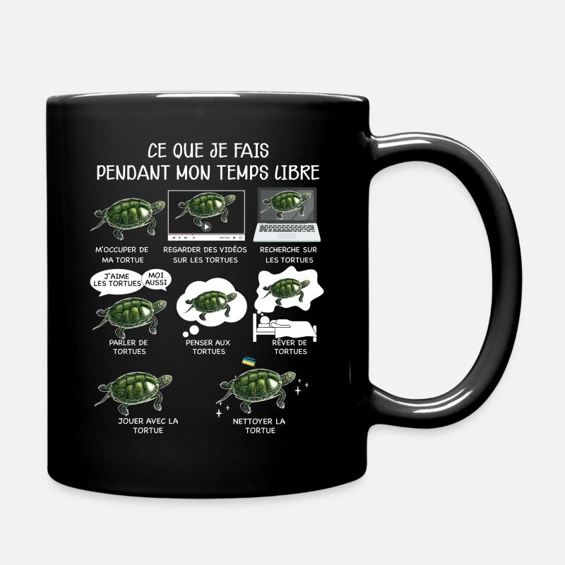 Tortue idée cadeau drôle passion - Mug uni - noir
