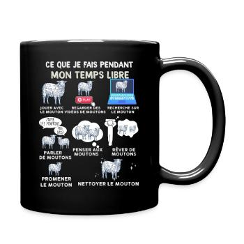 Mouton passion élevage cadeau homme et femme - Mug uni - noir - Droite