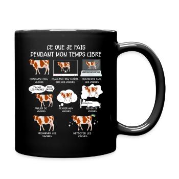 Eleveur de bovins citation vache agriculture - Mug uni - noir - Droite