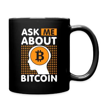 Ask me about Bitcoin - Tasse einfarbig - Schwarz - Rechts