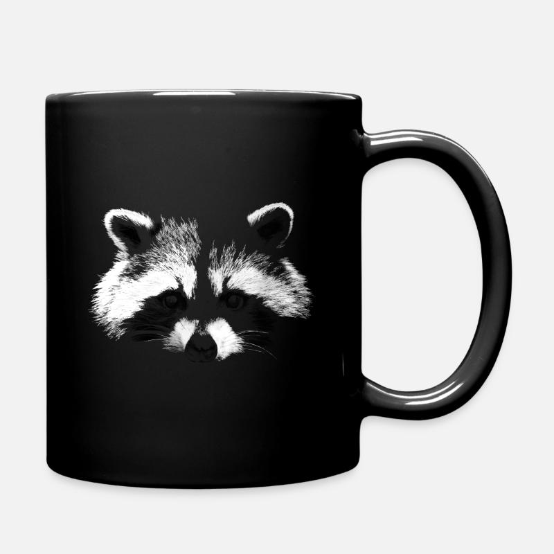 Waschbär - Tasse einfarbig - Schwarz