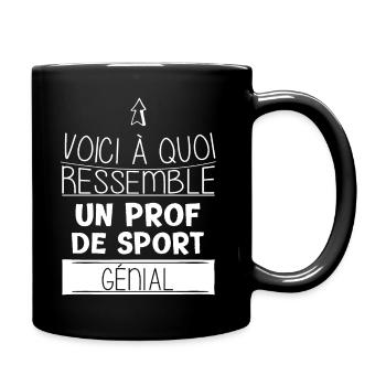 Prof - Sport - Cadeau - Génial - Enseigne - Drôle - Mug uni - noir - Droite