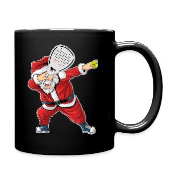 Padel Weihnachtsmann Babbo Natale Padelista - Tasse einfarbig - Schwarz - Rechts
