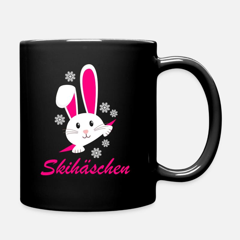 Skihäschen Skihaserl Damen Ski Design - Tasse einfarbig - Schwarz