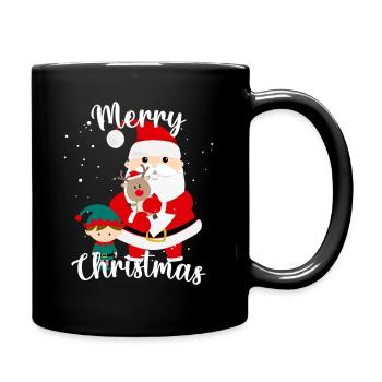 Frohe Weihnachten - Tasse einfarbig - Schwarz - Rechts