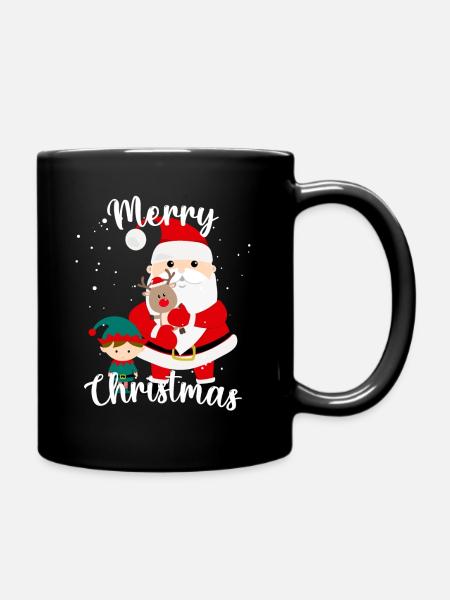 Merry Christmas - Full Colour Mug - black