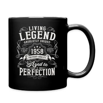 Born in 1958 Legend Vintage Birthday - Full Colour Mug - black - Right