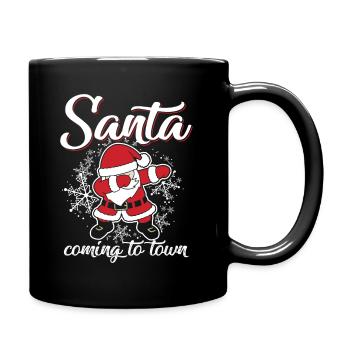 Dab Santa is coming to town - Tasse einfarbig - Schwarz - Rechts