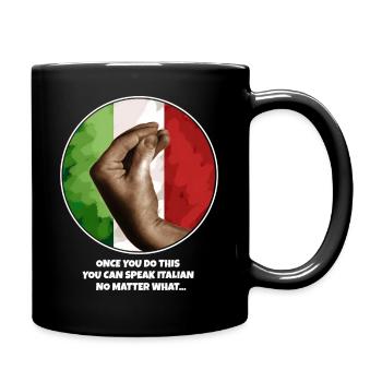 Italian Hand Gesture Italia Italy Italiano Flag - Full Colour Mug - black - Right