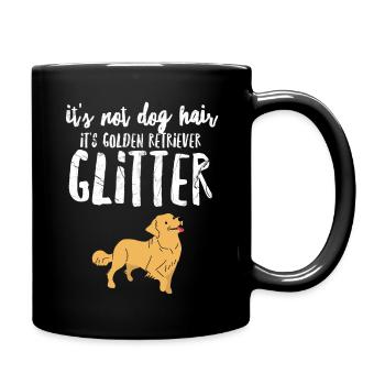 Golden Retriever Glitzer - Tasse einfarbig - Schwarz - Rechts