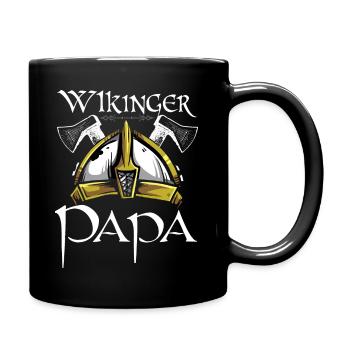 Wikinger Papa Helm Vater Dad Odin Myolnir Vikinger - Tasse einfarbig - Schwarz - Rechts