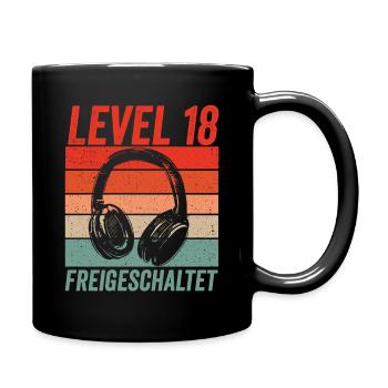 Level 18 Unlocked 18th Birthday Gamer Gaming - Full Colour Mug - black - Right