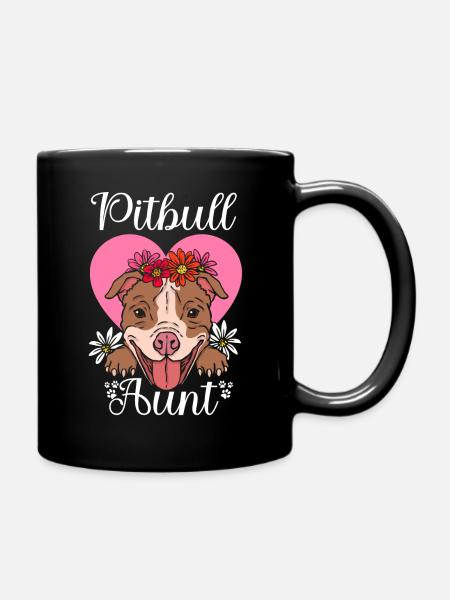 Pitbull Tante - Tasse einfarbig - Schwarz