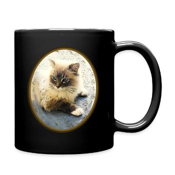 Katze - Tasse einfarbig - Schwarz - Rechts