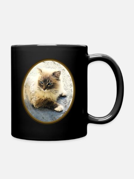 Katze - Tasse einfarbig - Schwarz