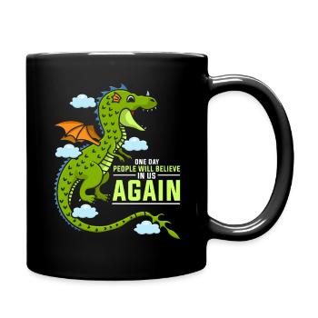 Ich liebe Drachen, Drachen, Drachen Liebhaber - Tasse einfarbig - Schwarz - Rechts