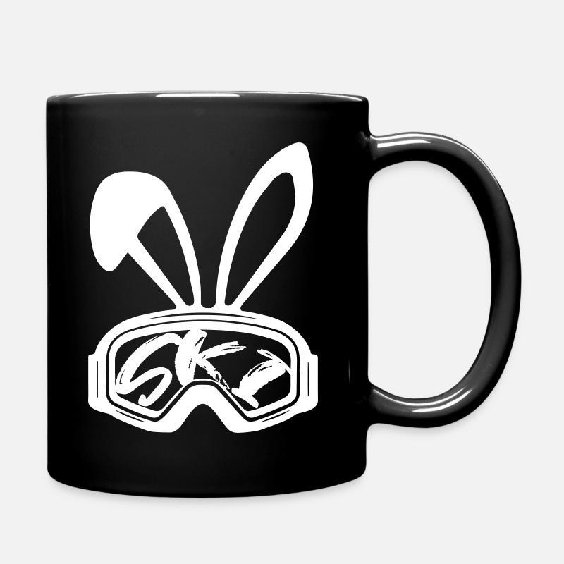 Skihase - Tasse einfarbig - Schwarz