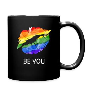 Be you lgbt regebogen - Tasse einfarbig - Schwarz - Rechts