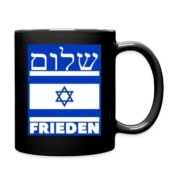 Shalom Israel - Frieden Israel - Tasse einfarbig - Schwarz - Rechts