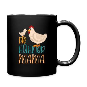 Landwirt Hennen Huhn Hühner Mama - Tasse einfarbig - Schwarz - Rechts