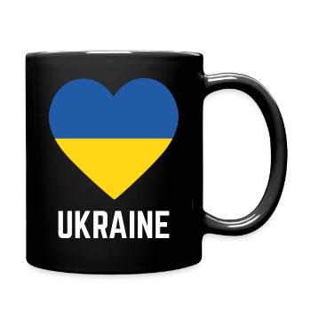 Je soutiens l’Ukraine - Mug uni - noir - Droite