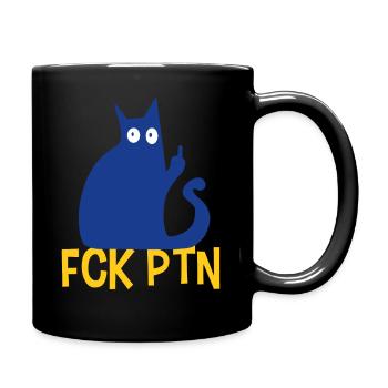 FCK PTN Ukraine Katze - Tasse einfarbig - Schwarz - Rechts