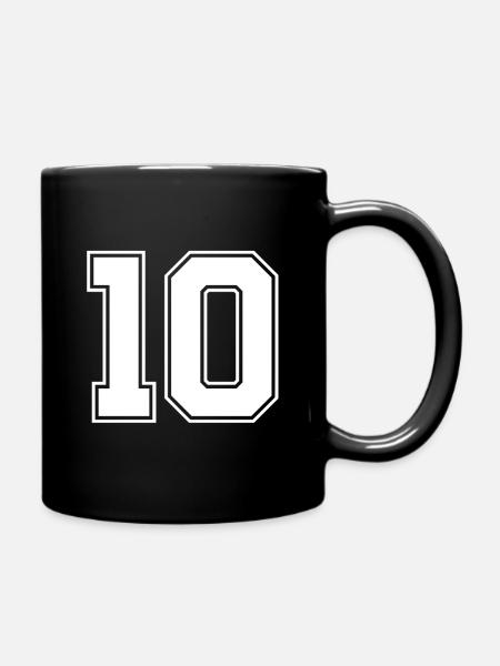 varsity 10 number - Full Colour Mug - black