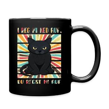 Je ne suis pas excité par les chats - Mug uni - noir - Droite