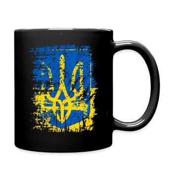 Ukraine Wappen - Tasse einfarbig - Schwarz - Rechts