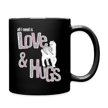 Alpaka Faultier Liebe Geschenk Geburt - Tasse einfarbig - Schwarz - Rechts