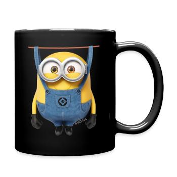 Minions Bob An Der Wäscheleine - Tasse einfarbig - Schwarz - Rechts
